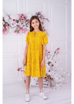 TopHat летнее желтое платье в цветы для девочки 21543